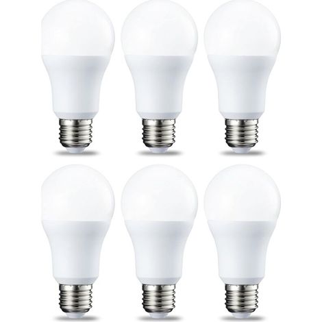 Lot de 6 ampoules LED Culot Edison à vis E27 10 W Blanc froid Intensité non variable (1/5)