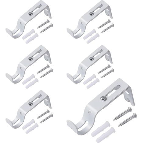 Support Tringle Rideaux Blanc ,Supports Rideau Réglables Muraux pour Tringles à Rideau Diamètre 20-25 mm ,Supports pour Tringles à Rideaux (1/5)