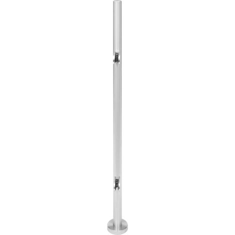 Poteau de garde-corps en verre, acier inoxydable 316, design convivial, Argent (1/2)