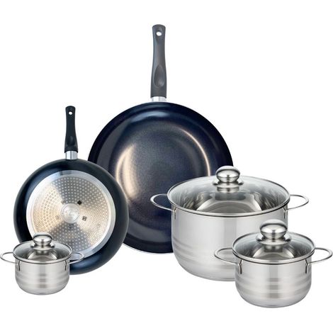 Ensemble de 2 Poêles de cuisson 24 et 32 cm et 3 faitouts 12, 16 et 24 cm Elo Prima Brillant (1/5)