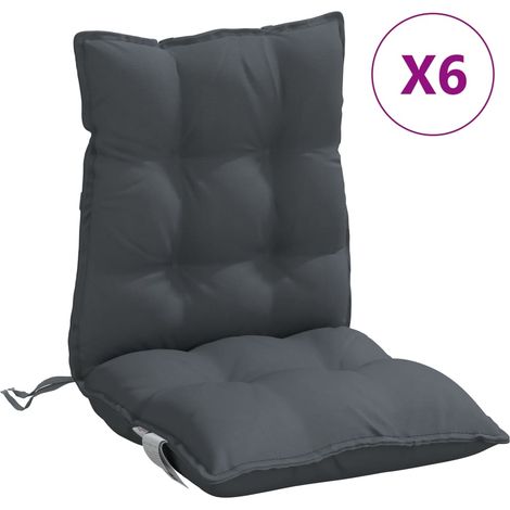 Coussins de chaise à dossier bas lot de 6 anthracite (1/5)