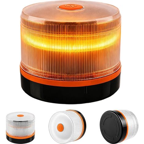 Lampe Balise LED clignotante ambre avec base magnétique (1/5)