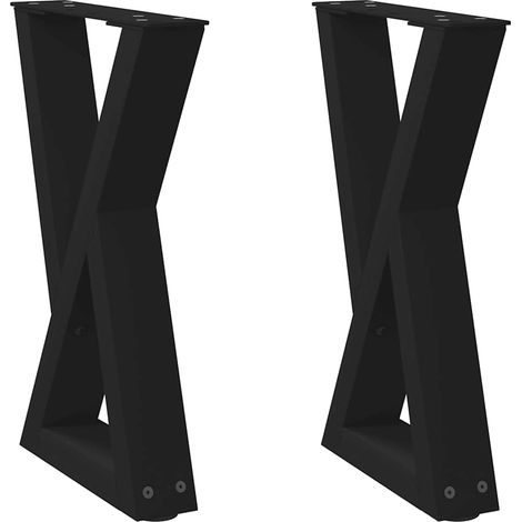 Maison Exclusive - Couchtischbeine 2 Stk. Schwarz 38x(42-43,3) cm