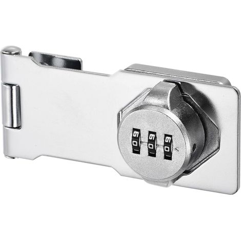 Verrou à Code Mécanique pour Porte et Placard - Serrure à Combinaison 3 Chiffres en Alliage de Zinc - Sans Clé pour Tiroir, Armoire et Portail - Argent (1/5)
