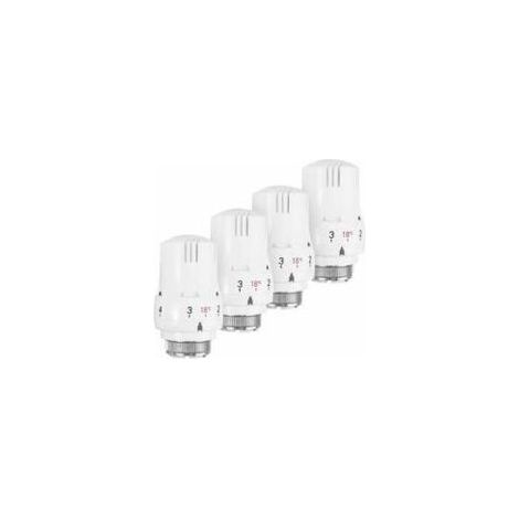 Set mit 4 Thermostatventilen für Heizkörper, Thermostatköpfe für Heizkörper, Thermostatventile M30 x 1,5 - Crezuo