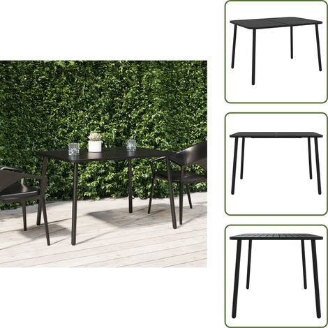 Gartentisch Anthrazit 110x80x71 cm Stahl - Gartentisch - Outdoortisch - Terrassenmöbel - Stahlttisch - Anthrazit (1/5)