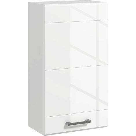 Armoire Murale de Salle de Bain 1 Porte 37 x 22,5 x 70 cm Blanc (1/5)