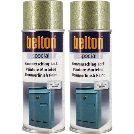Lot de 2 bombes de peinture - Vert martelé - Belton - 400 ml