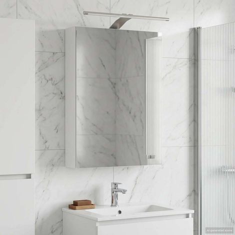 vidaXL Mobiletto per specchio da bagno Bianco 40 x 10,5 x 60,5 cm