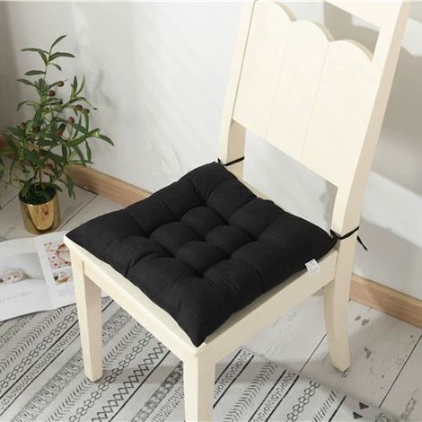 Stück weiche Stuhlkissen, Stuhlkissen mit Bändern, Stuhlkissen Esszimmer Geeignet für Garten, Terrasse, Küche, Esszimmer (40x40cm) (1/4)