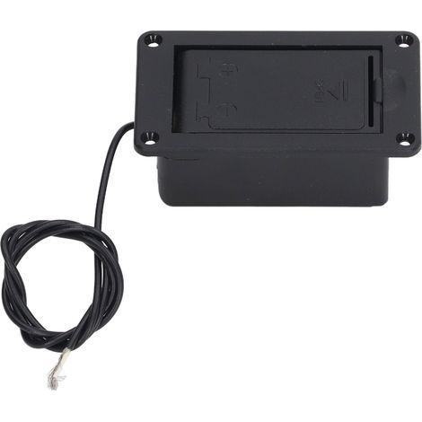 Étui à pile 9V pour guitare électrique avec câble noir isolé