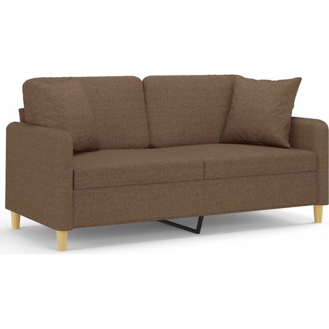 Maison Exclusive - Divano a 2 Posti con Cuscini Marrone 140 cm in Tessuto