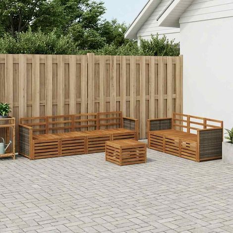 vidaXL Sofagarnituren 8 pcs Massivholz Akazie (1/5)