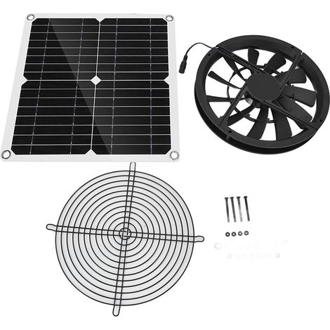 Solar-Abluftventilator, wasserdichter Solarpanel-Ventilator 10 Zoll 100 W für Haustierhaus, Hühnerstall, Schuppen