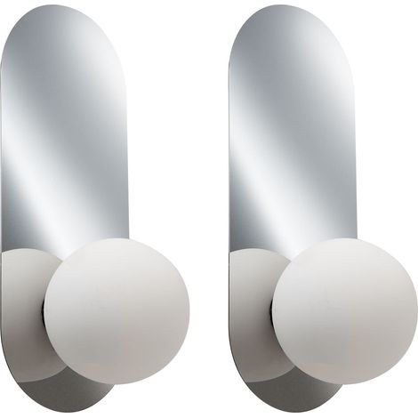 Set of 2 Wall Lamps LEISI Silver