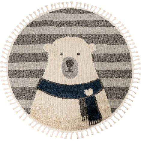 Tapis rond enfant ours gris effet 3d doux et durable - 230 x 160 cm (1/5)