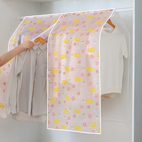 Lot de 2 housses anti-poussière pour cintres, housses de protection pour portants à vêtements, sacs de rangement pour vêtements suspendus, housses imperméables pour cintres, housses anti-poussière imp (1/5)