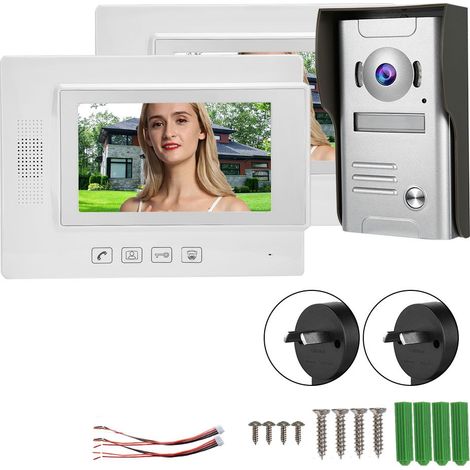 Visiophone filaire 7 pouces écran LCD moniteur interphone caméra sonnette 110-240V (prise AU) (1/5)