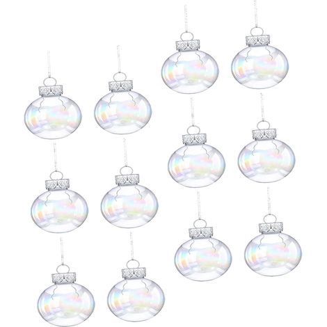 12pièces Boules De Noël Transparentes Décorations De Sapin Plastique Ornements Colorés pour Fêtes Et Célébrations (1/5)