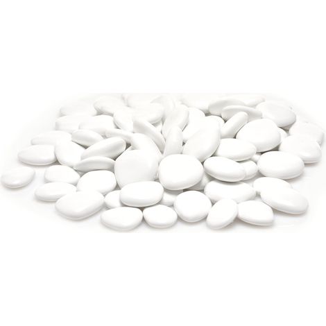 Galets Décoratifs - 75 Pièces - Plastique Recyclé - Blanc - Pour Aquarium Et Jardin - Taille S 2-5 Cm (1/5)
