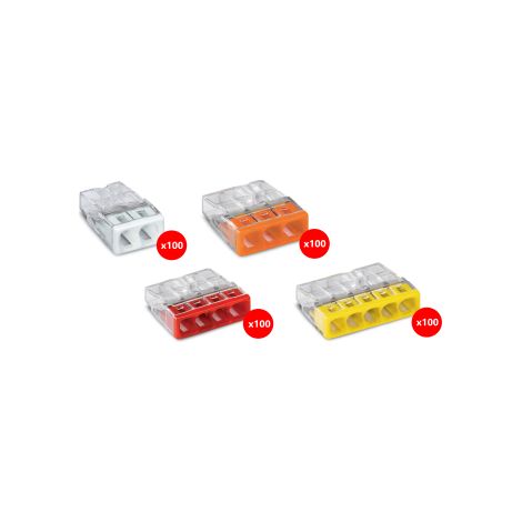 WAGO - LOT de 400 Bornes de 2 u00e0 5 conducteurs pour fils rigide - 0,5 u00e0 2,5mmu00b2 (1/5)