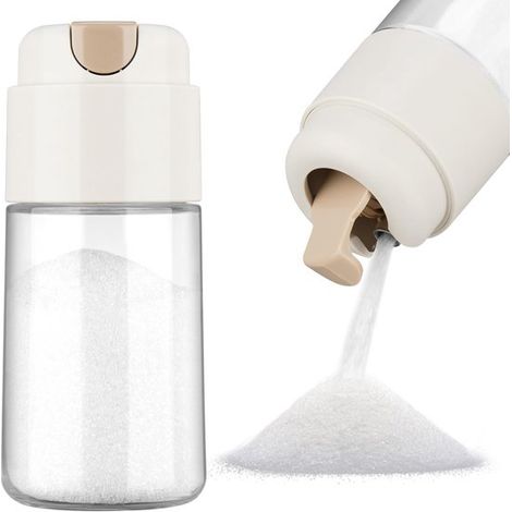 Distributeur de sucre de 283 g (10 oz) avec bec verseur automatique, idéal pour la maison, la cuisine ou le coin café. Pot en verre pour sucre, crème à café, sel. Verre alimentaire antidérapant. (1/5)