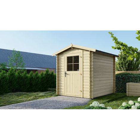 Casetta da giardino in legno - 4.75m2 - 1.9x2.5m - 28mm - colore: naturale - DOM594