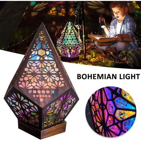 Lumières colorées bohémiennes étoile de pôle de nuit grand lampadaire led lampe de projection de lumière de diamant coloré (1/2)