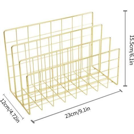 Zeitschriftenständer fürs Büro, Dokumentenhalter aus Metall mit 3 Fächern, Briefablage aus Metall für Homeoffice-Dokumente, CDs, Bücher, Zeitungen, Silber (1/4)