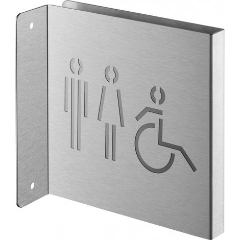 Targa segnaletica <>, acciaio inox spazzolato, 120 x 120 mm, con bordo ripiegato – THIRARD (1/3)