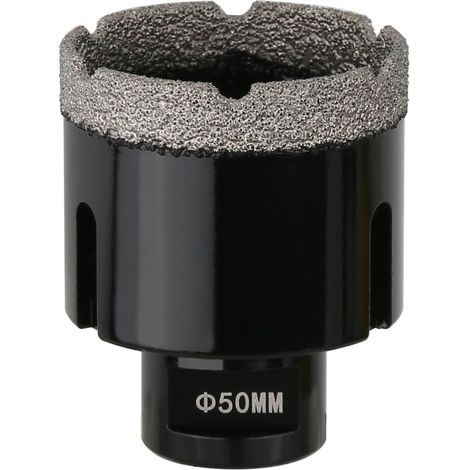 Carotteuse diamantée à sec, 50 mm, raccord fileté M14, scie cloche soudée sous vide pour maçonnerie, perforateur creux pour carrelage, marbre, granit, porcelaine, béton et pierre de quartz (1/5)