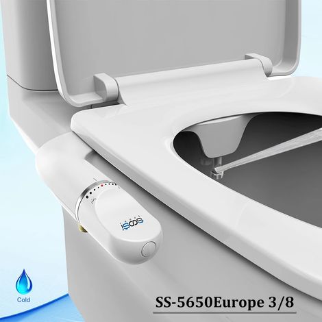 (5650Europe 3 8) Abattant WC bidet ultra-mince à double buse, pression d'eau réglable, douchette non électrique (1/5)