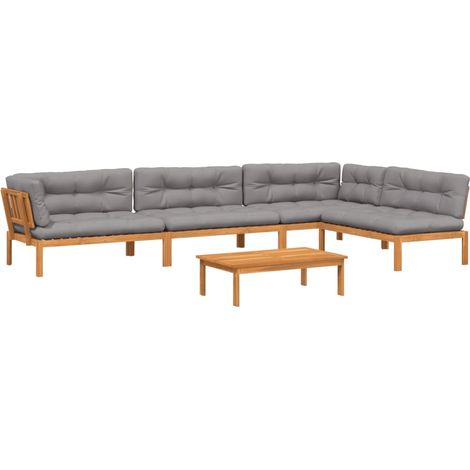 Maison Exclusive - 5-tlg. Garten-Sofagarnitur aus Paletten mit Ki