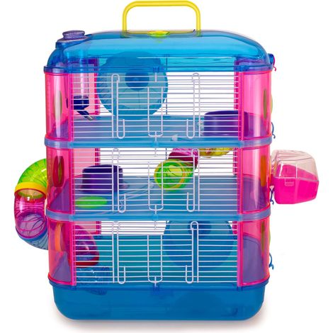 ARQUIVET Gabbia per piccoli roditori "Gran Canaria" - Casetta per criceti, topi, piccoli animali - Plastica resistente - Tre piani - 40 x 26 x 53 cm (1/4)
