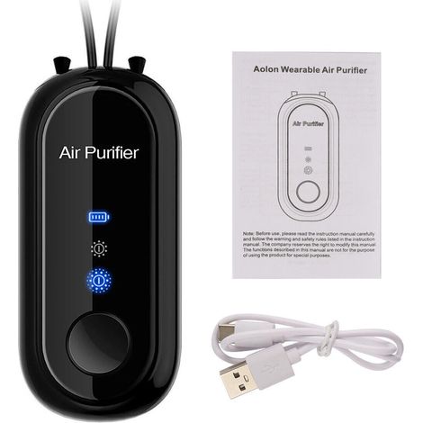 1 Purificateur d'air portable, collier ioniseur négatif USB, élimine PM2.5 et poussière, pour enfants et personnes âgées (1/5)