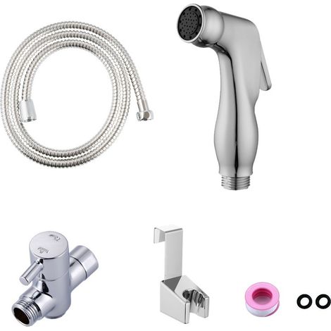 Kit Douchette Toilette WC - Pulvérisateur de Bidet à Main pour Toilette avec Tuyau 1,5 m pour Salle de Bain/Hygiène Féminine/ Soins Personnels de Nettoyage (1/5)