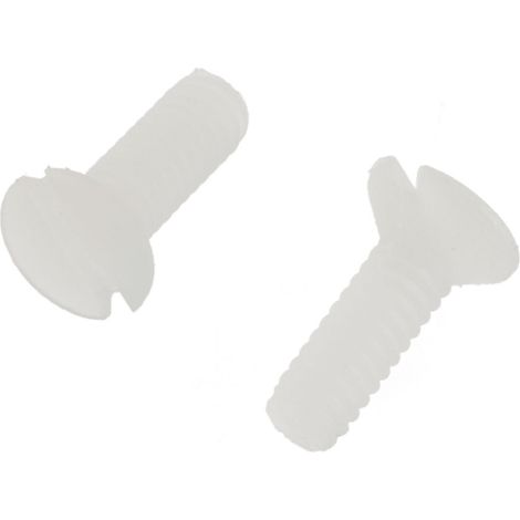 Vis à tête Fraisée fendue, Nylon, M2, 6mm ( Prix pour Sachet de 100 )