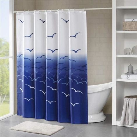 Rideau de Douche Ocean Rideau de Baignoire oiseau Anti moisissures Imperméable Rideau de Bain with 12 Crochets (1/4)