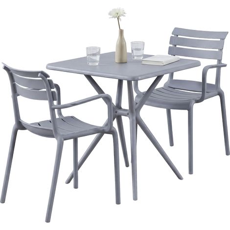 Gartenmöbel-Set Avena mit 2 Stühlen grau (1/5)