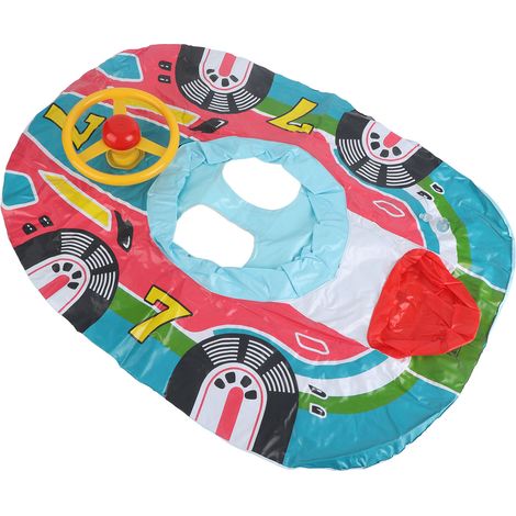 Bouée/bateau gonflable en PVC en forme d'avion avec volant, adaptée aux tout-petits et aux enfants. (1/5)