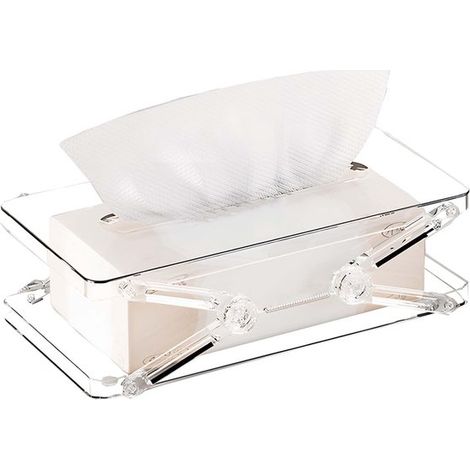 Support de couvercle de boîte à mouchoirs pliable, universel et amélioré, avec sac de rangement pliable, pour boîtes extra-larges et standard, pour instruments d'écriture (1/5)