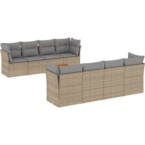 Maison Exclusive - Patio Sofa Set 8 plaza Mix Beige and Grey (1/5)