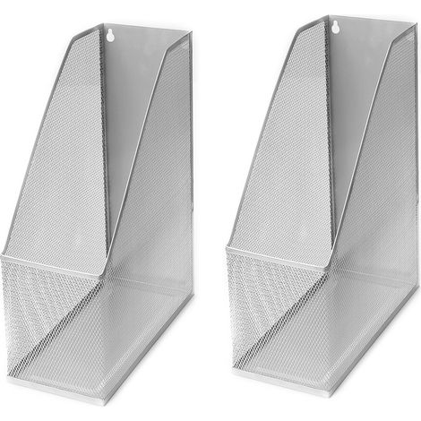 Support Pour Revues - En Acier Maille - Large - Pour Bureau Ou Étagère - Capacité Multiples Documents - 1 Pièce