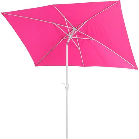 Sombrilla N23, sombrilla de jardín, 2 x 3 m rectangular inclinable, poliéster/aluminio 4,5 kg, protección UV 50+, rosa