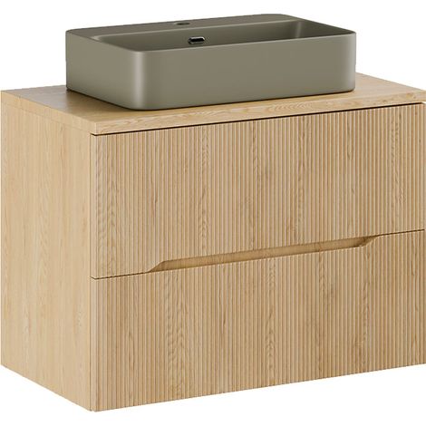Mobile bagno con lavabo Isaline rovere chiaro 80cm (1/5)