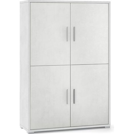Mobile con 4 Ante 108x161x41 cm Ossido Bianco (1/4)