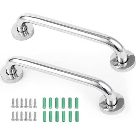 Set mit 2 rutschfesten Haltegriffen aus Edelstahl für Bad, Badewanne und Dusche, geeignet für Senioren und Kinder, 30 cm (1/5)