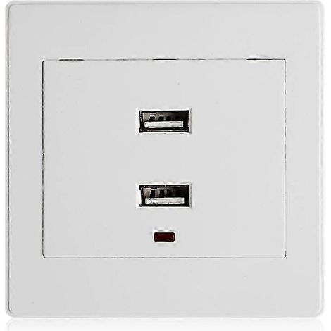 Panneau de prise murale double USB avec chargeur secteur/allume-cigare (1/5)