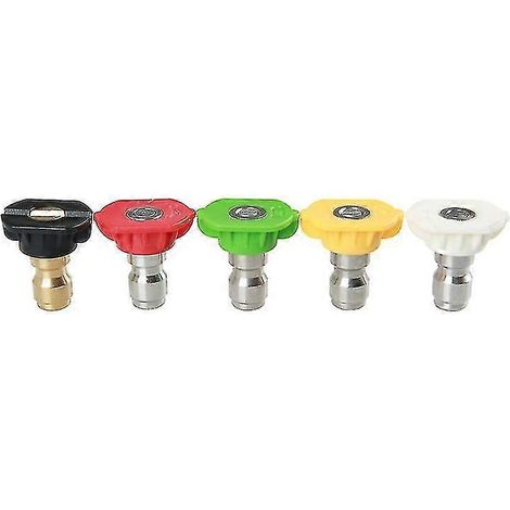 Embouts de buse de nettoyeur haute pression, raccord rapide 1/4 degré, pièces détachées pour nettoyeur haute pression multi-angles (1/5)