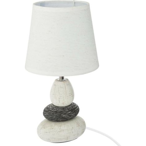 Clary Lampe 33cm weiße Nachttischlampe (1/2)